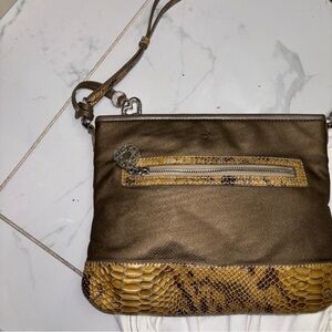 Brighton Brown and Tan Crossbody Bag with Textured Design